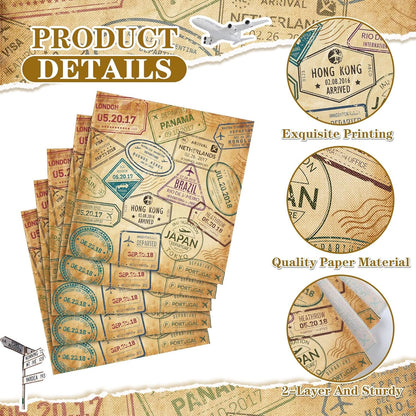 60 Pcs World Travel Cocktail Paper Napkins 6.5 x 6.5 Inches Disposable Paper Napkins Dessert Beverage Tissue for Decoupage Luncheon Tissue for Theme Party Wedding Birthday Party