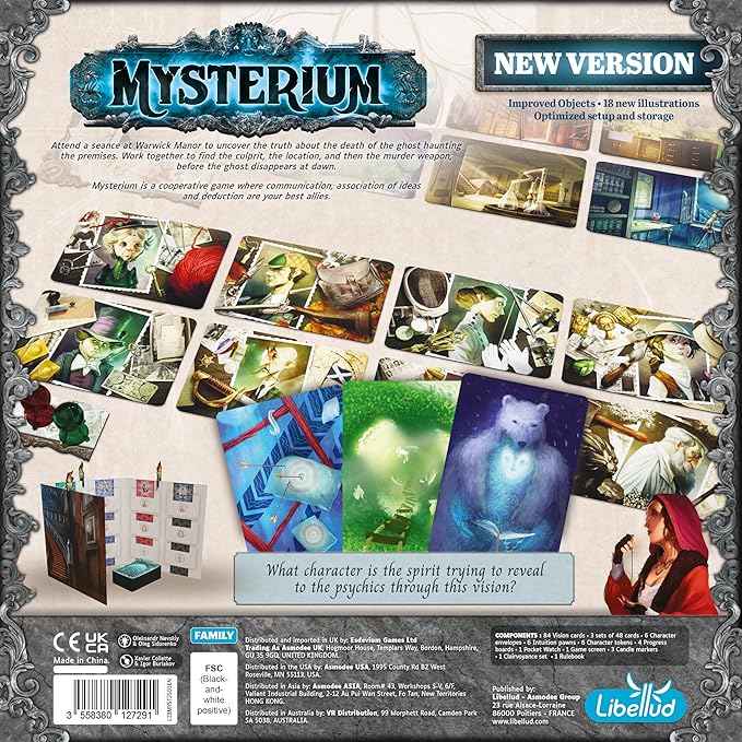 Asmodee Mysterium Board Game (2025 Refresh) - Cooperative Psychic Mystery Game with Updated Components & New Cards, Family Fun for Kids & Adults, Ages 10+, 3-7 Players, 45 Minute Playtime