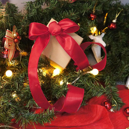 CT CRAFT LLC Satin Wired Ribbon 1.5 Inch x 20 Yards Red for Christmas Home Décor Gift Wrapping Tree Topper Bow Wreath DIY Crafts, - Crafty Corner