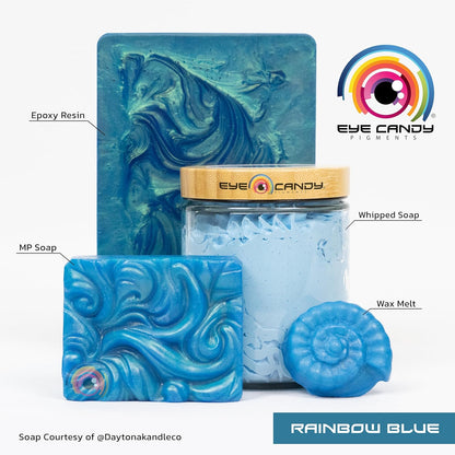 Eye Candy Mica Powder Pigment “Rainbow Blue” (50g) Multipurpose DIY Arts and Crafts Additive | Woodworking, Epoxy, Resin,Natural Bath Bombs, Paint, Soap, Nail Polish, Lip Balm