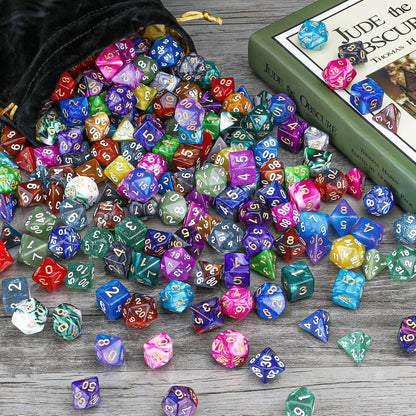 DND Dice Set, 25 X 7 Polyhedral Dice (175 Pieces) for Dungeons and Dragons DND RPG MTG Table Game D4 D6 D8 D10 D12 D20 25 Colors Dice with 1 Large Flannel Bag