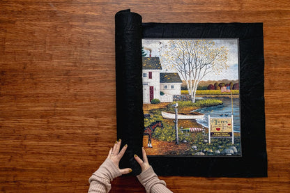 Buffalo Games - Roll-Up Puzzle Mat - Puzzle Saver and Assembly Accessory - Felt Mat - Fits up to 1000 Piece Puzzle - Black