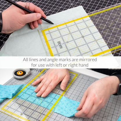 Breman Precision Quilting Rulers – 6x24 Inch Clear Acrylic Rulers for Quilting and Sewing – Laser-Cut Edge, Easy-Read Grid Lines, Angled Markers – Fabric Guide for Left & Right-Handed Users