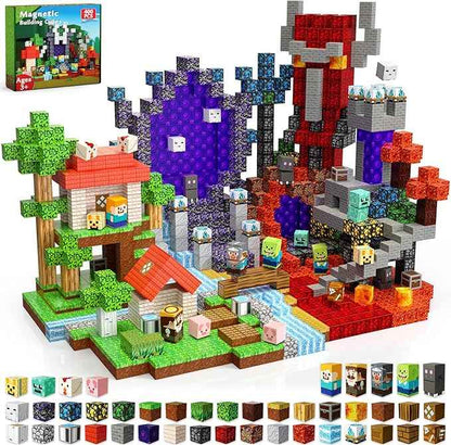 Magnetic Blocks - 400PCS Magnetic Building Blocks Toys Forest Portal, Magnetic Tiles Kids Build Cubes 2026 Upgraded STEM Game Toys, Christmas Birthday Gifts for Boys & Girls Ages 3+