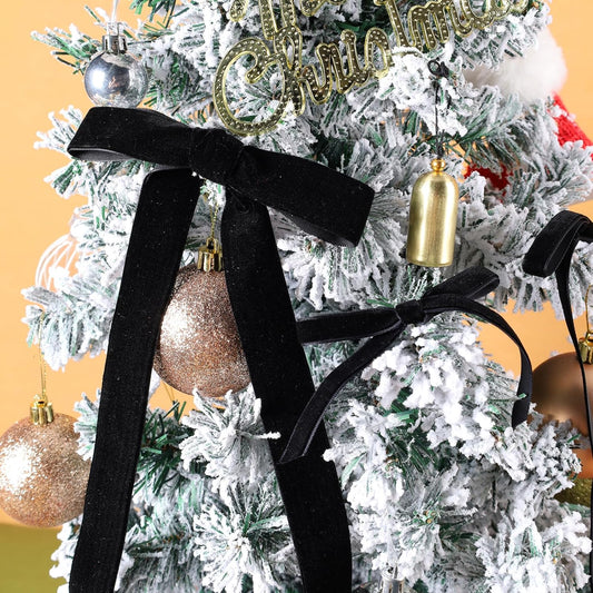 LaRibbons Thin Velvet Ribbon 1 Inch x 25 Yards, Black Velvet Ribbon for Christmas Tree, Gift Wrapping, Wreath Bow, Outdoor Decoration - Crafty Corner