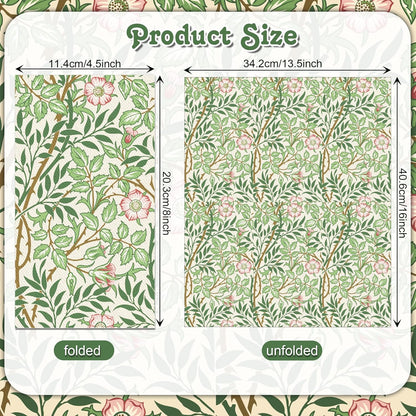 80PCS William Morris Paper Napkins, Greenery Floral Guest Disposable Napkins – Golden Lily & White Green Wildflowers Design Dinner Hand Napkins for Wedding, Bridal Shower,Vintage Floral Table Supplies