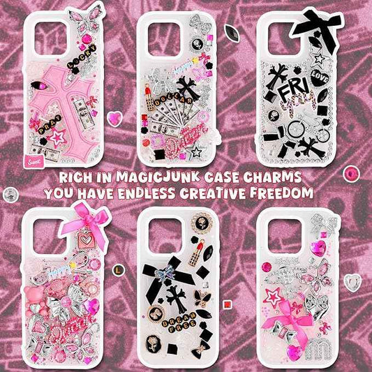 EIiovcnya 2380 Pcs Junk Phone Case Charms Kit, Charms for Customizing DIY Cases, with Nail Accessories, Cute Bow, Star, Candy, Letter Beads, Flatback Aesthetic Big Decor Valentine's Day Gift