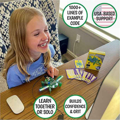 Buzz The Code Bug - Coding & STEM Toy for Kids 8-12+ from Let's Start Coding - Designed in The USA - Great Gift for 2026 - Kids Code Buzz's Features and Interactions While Learning C++