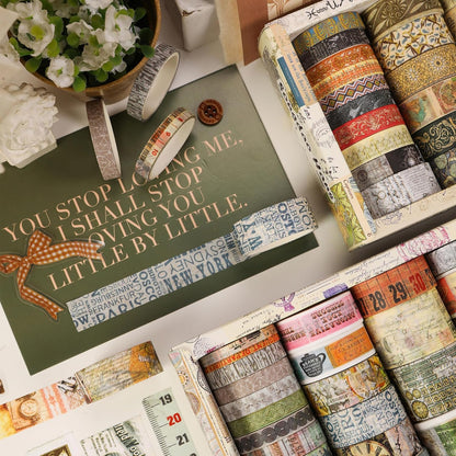 Vintage Washi Tape Set - 24 Rolls Arts Adhesive Tapes Assorted Retro Decorative Masking Tape Sets for Craft, Kids, Scrapbook, DIY, Gift Wrapping (12-Mystic Tarot)