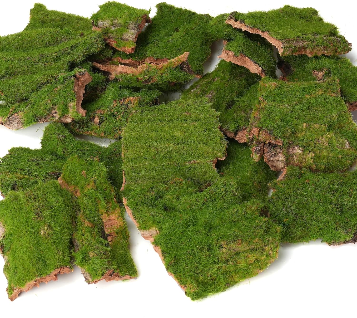 BYHER Assorted Artificial Moss Bark, Decorative Mossy Tree Bark for DIY Crafts, Fairy Gardens, Terrariums, Floral Arrangements (Realistic Green - 100gr) - Crafty Corner