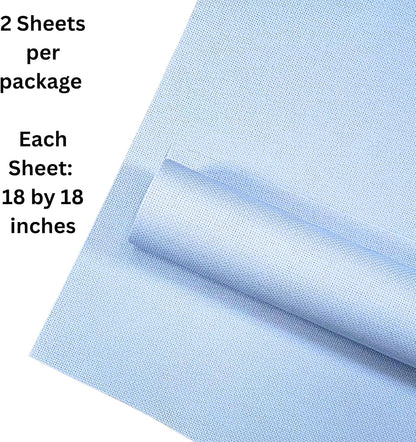 2 Sheets of Light Blue 14 Count Aida Cloth – 18 x 18 Inch Pre-Cut Fabric Squares – Cross Stitch Fabric – 100% Cotton – Ideal for Needlework & Embroidery – The Knotty Unicorn