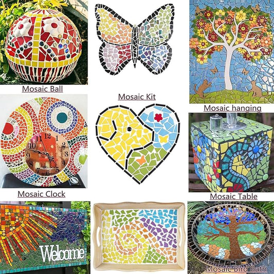 Youway Style Brown Glass Mosaic Tiles for Crafts Bulk,200g Broken Glass Pieces for Mosaic Art Crafts,Garden Mosaic Supplies