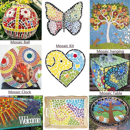 Youway Style Blue Glass Mosaic Tiles for Crafts Bulk,200g Broken Glass Pieces for Mosaic Art Crafts,Garden Mosaic Supplies (Mixed Blue)