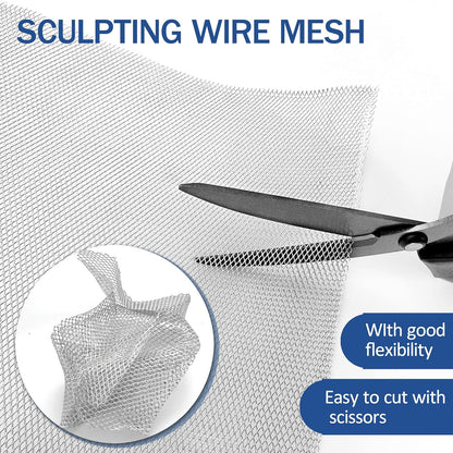 Sculpting Wire Mesh 15.7 Inch by 16.4 Foot Roll，Aluminum Wire Mesh for Arts and Craft for Sculpting Clay, DIY Projects, Model Train Scenery, Dioramas, Jewelry, Masks, Home Decor Art