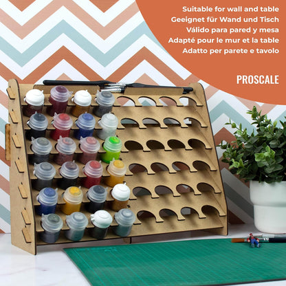 Paint Rack for model paints. Hobby craft Citadel compatible wall paint rack stand holder organiser storage for miniature warhammer art artists (33 mm)