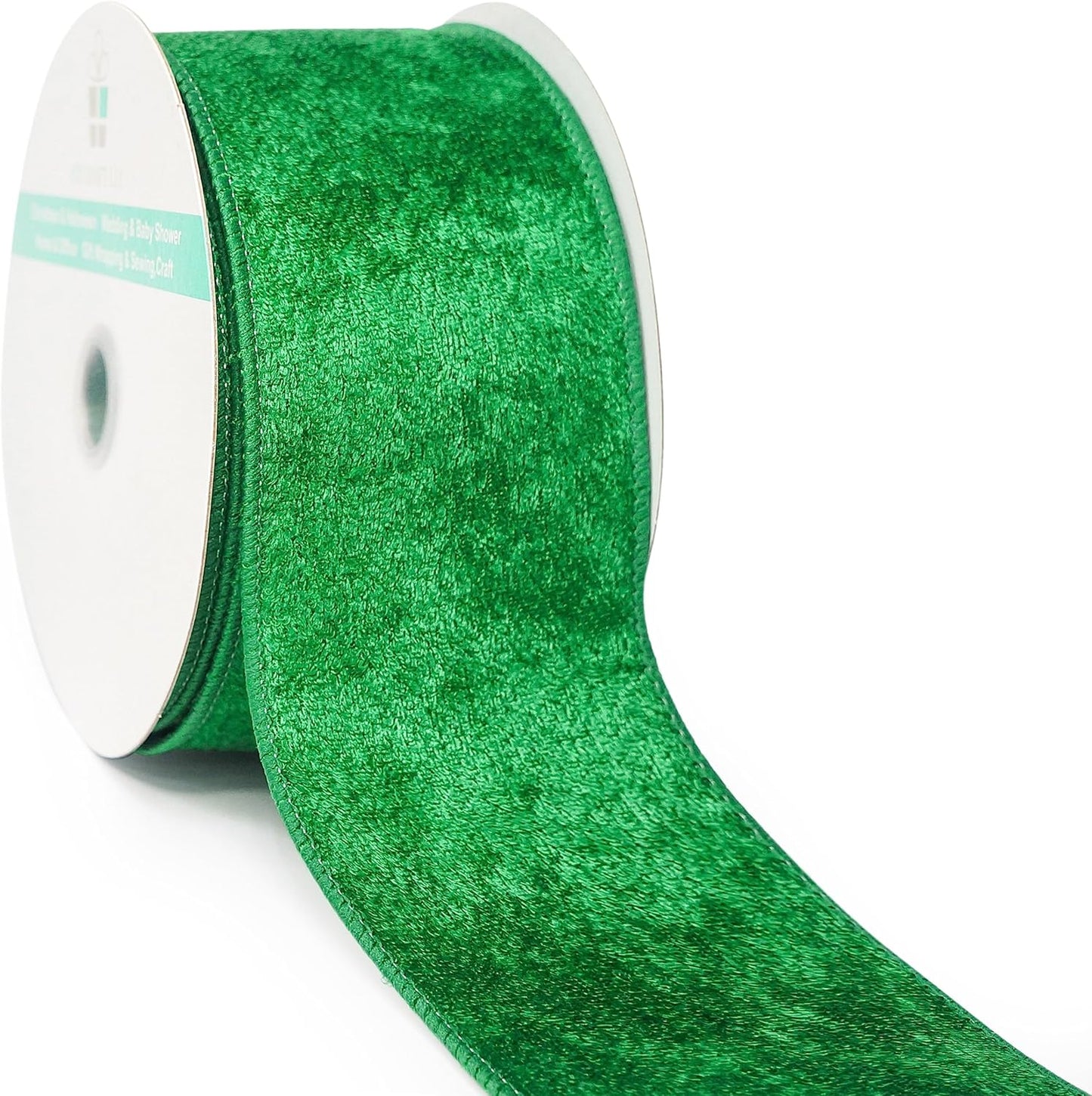 Green Velvet Ribbon 2.5 Inch x 10 Yards for Christmas Tree Topper Home Decoration Wreath Gift Wrapping DIY Craft - Crafty Corner