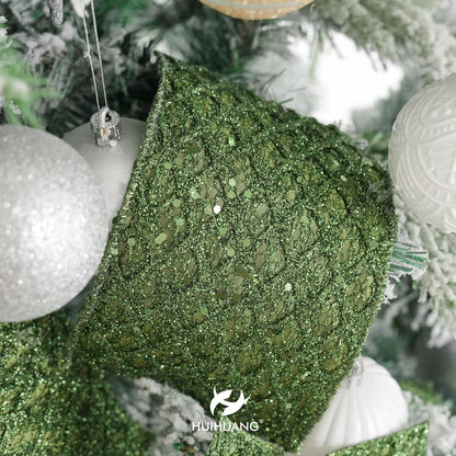 HUIHUANG Moss Green Wired Christmas Ribbon 4 inch Moss Glitter Wired Ribbon Diamond Mesh Wire Ribbon for X-mas Tree Decorations, Wreaths, Garland, Large Bows Making, Home Decor -10 Yards - Crafty Corner