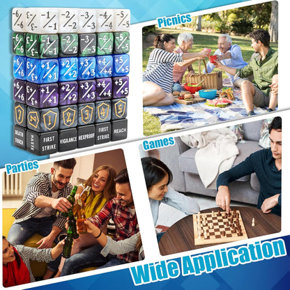 60PCS MTG Counters Set, Anglekai MTG Dice Counters for TCG Card Games, 10P Life Ability Keywords/ 40P -1/+1 Buff Tokens/ 10P Shield/Bag