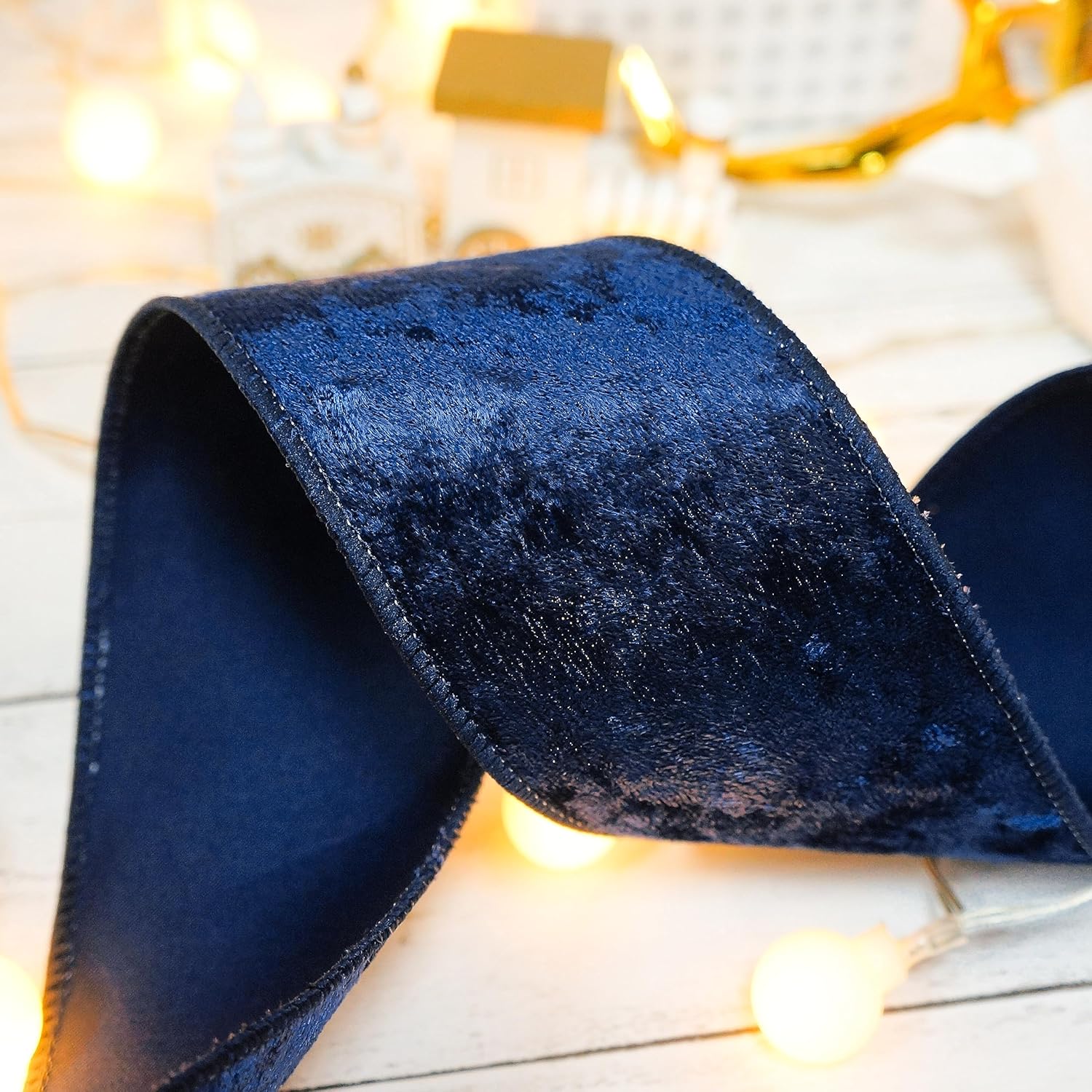 Navy Velvet Ribbon 2.5 Inch x 10 Yards for Christmas Tree Topper Home Decoration Wreath Gift Wrapping DIY Craft - Crafty Corner
