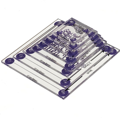 The Quilted Bear Square Quilting Templates – 8 Clear Non-Slip Acrylic Quilt Templates for Precise Fabric Cutting & Stress-Free Machine Quilting - Ideal for Quilt & Sewing Supplies (¾–3")