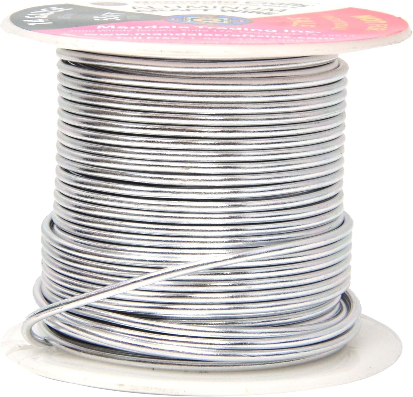 Mandala Crafts 14 Gauge Anodized Aluminum Craft Wire for Jewelry Making – 330 FT Colored Flexible Silver Copper Tone Wire - Bendable for Bonsai Armature Crafting Sculpting - Crafty Corner