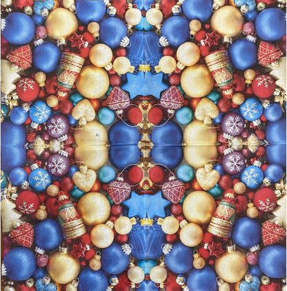 20-ct 13x13 Christmas Paper Decoupage Napkins, 3-Ply Servilletas Tissue Napkin for Dinner and Parties, Disposable Napkins (Holiday Ornaments)