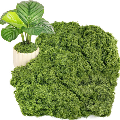 Fake Green Moss for Potted Plants, 10.6OZ Moss Decor Artificial Faux Moss for Crafts Preserved Moss for DIY Decorative Moss Table Centerpieces Decor Fairy Garden Floral Wedding (300g) (Dark Green) - Crafty Corner