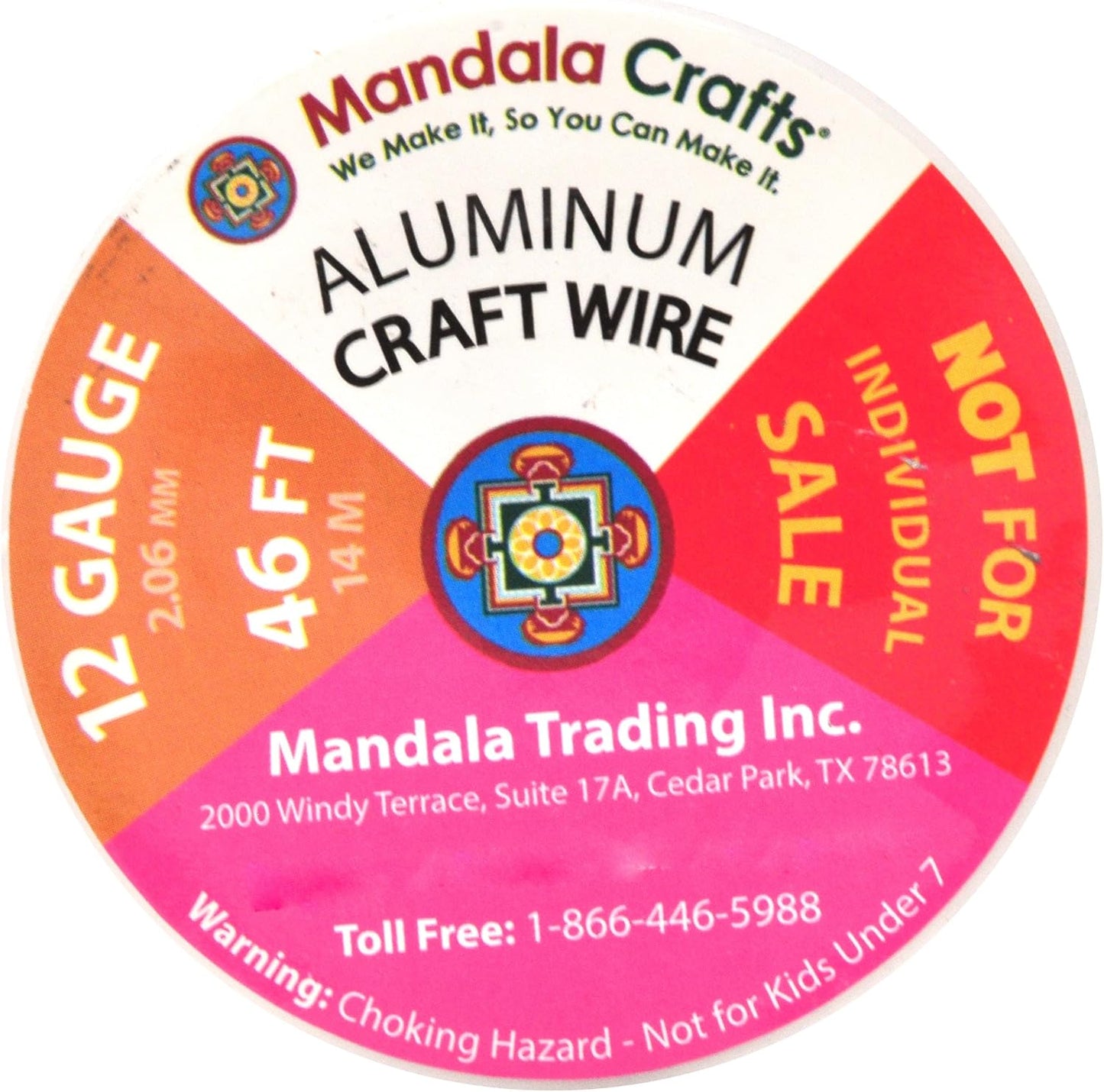 Mandala Crafts 12 Gauge Anodized Aluminum Craft Wire for Jewelry Making - 276 FT Colored Flexible Rose Gold Combo Wire - Bendable for Bonsai Armature Crafting Sculpting - Crafty Corner