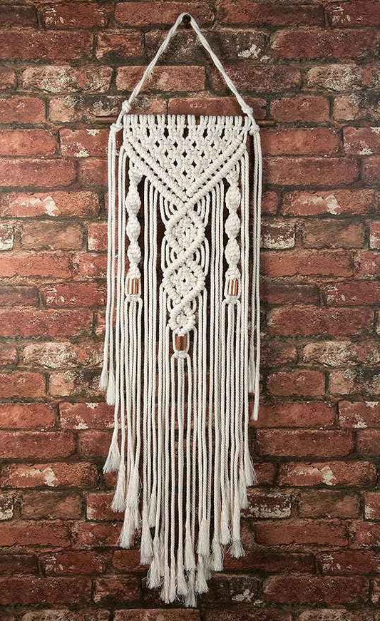 Solid Oak Macramé Wall Hanger Kit - Double Twist, Original version