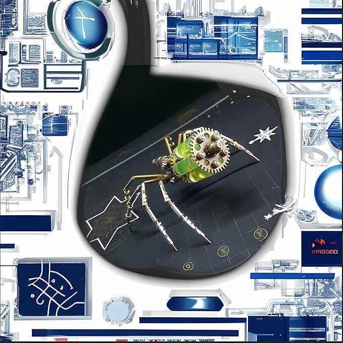 Mechanical Metal DIY 3D Insect Brass Puzzle Model Kits Puzzle for Adults, Steampunk Electric Mechanical, Assembly DIY Gift Craft Hobby for Men for Family and Friends(Gatling Spider)