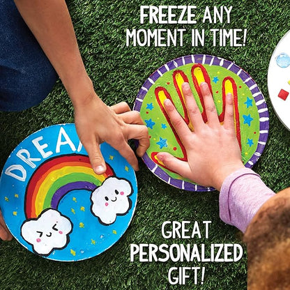 Made By Me Mix & Mold Your Own & Make 4 DIY Personalized Stepping Stones, Great Spring & Summer Weekend Activity, Perfect Keepsake, Birthday Party Idea for Kids Ages 5, 6, 7, 8, 9, Multicolor