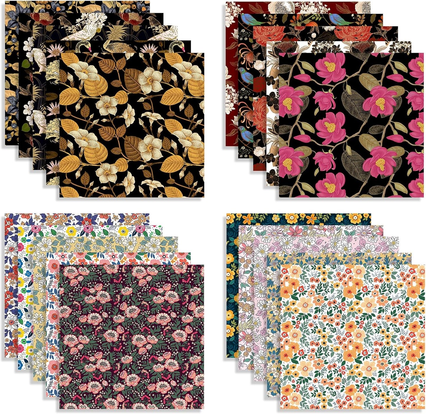 Origami Paper Kit 100 Sheets 6 Inch Square Double Sided Color 20 Vivid Colors for Hand Crafts Origami Paper Arts Creativity.Luxuriant Flowers - Crafty Corner
