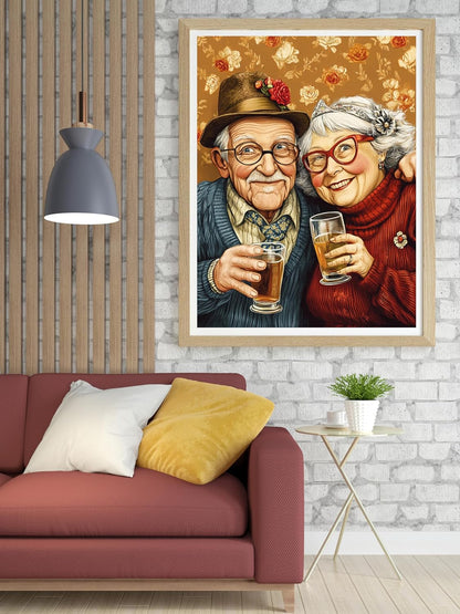Moohue 14ct Counted Stamped Cross Stitch Kits for Adults Couple Printed Cross Stitch Patterns Art Crafts Cross Stitch Supplies (Couple)