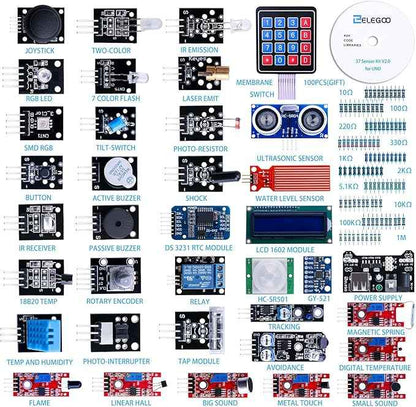 ELEGOO Upgraded 37 in 1 Sensor Modules Kit with Tutorial Compatible with R3 MEGA 2560 Nano