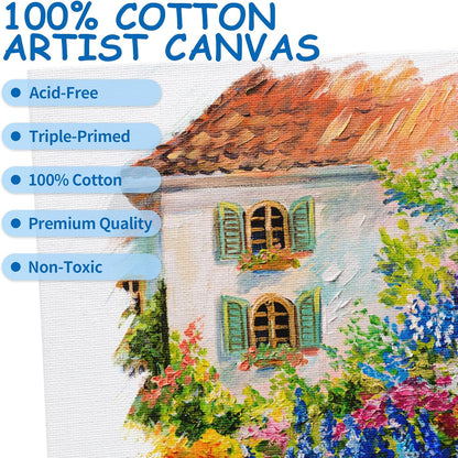 FIXSMITH Canvas Boards for Painting 4x6 Inch, Super Value 24 Pack Mini Canvases, White Blank Canvas Panels, 100% Cotton Primed, Painting Art Supplies