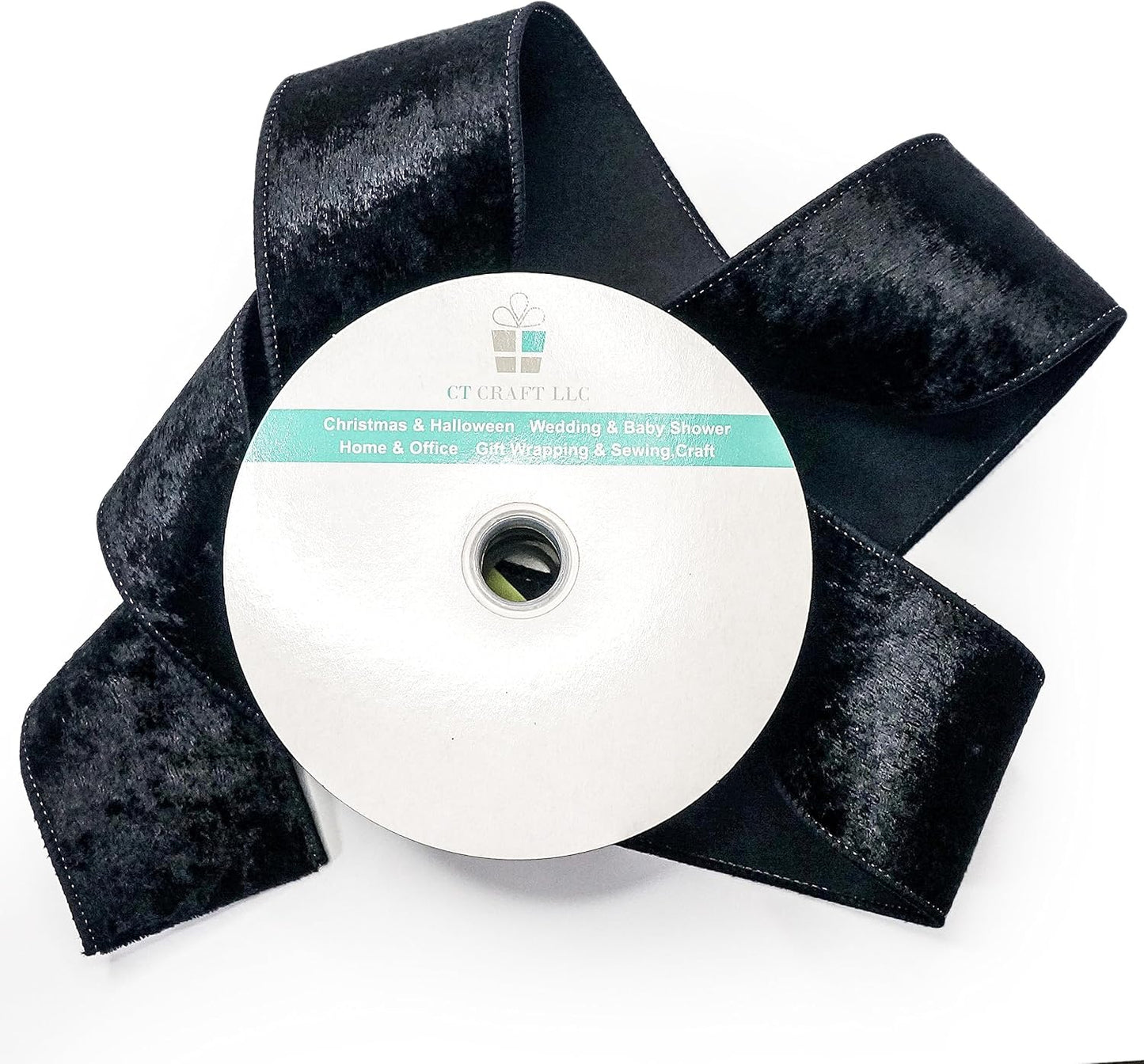 Black Velvet Ribbon 2.5 Inch x 10 Yards for Christmas Tree Topper Home Decoration Wreath Gift Wrapping DIY Craft - Crafty Corner