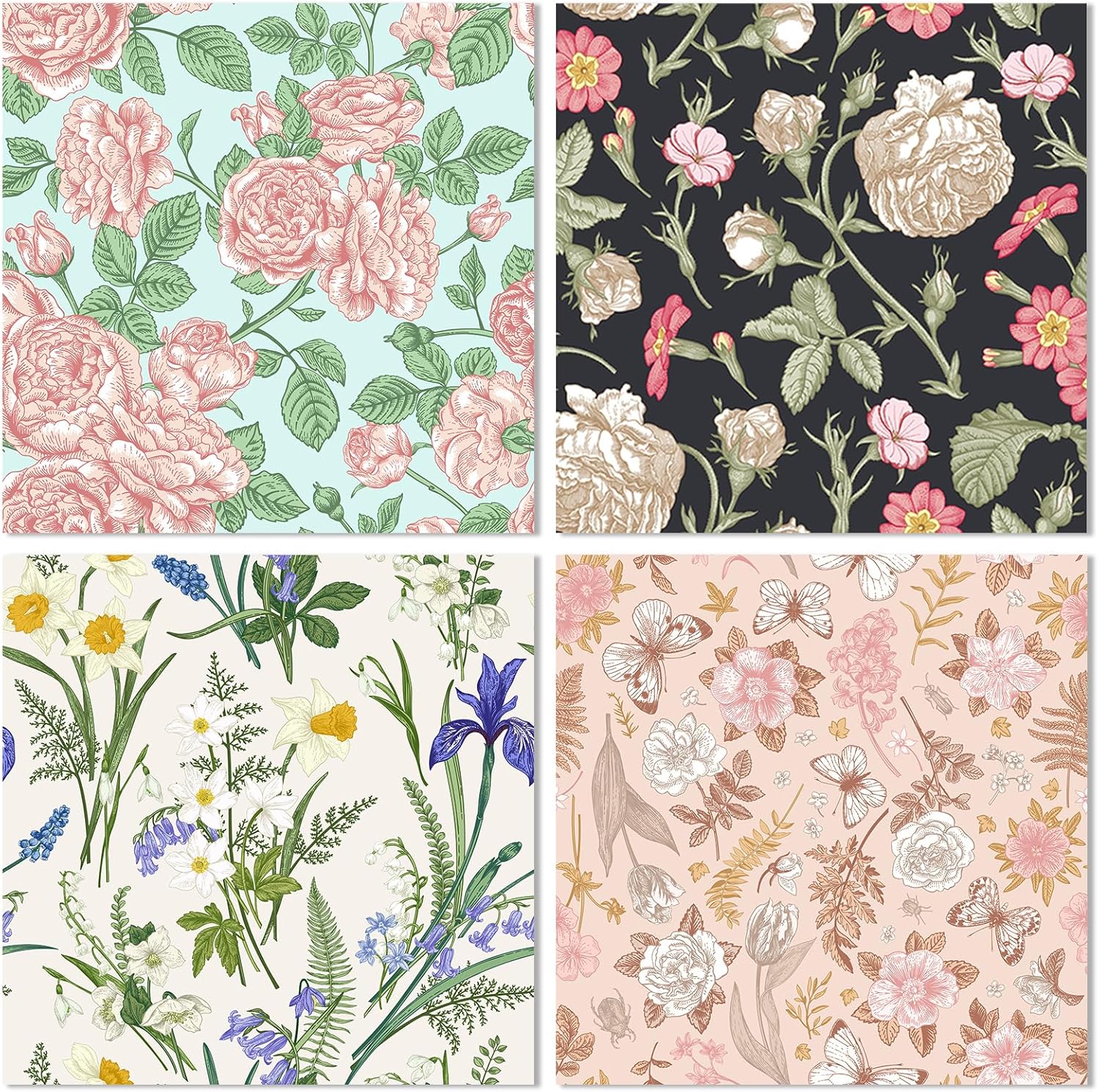 48 Sheets 24 Designs Scrapbook Paper Pad, 6"×6" Single-Sided Decopodge Craft Cardstock Paper,Scrapbooking DIY Decorative Background Cardmaking Supplies.Cat's Life&Flowers - Crafty Corner