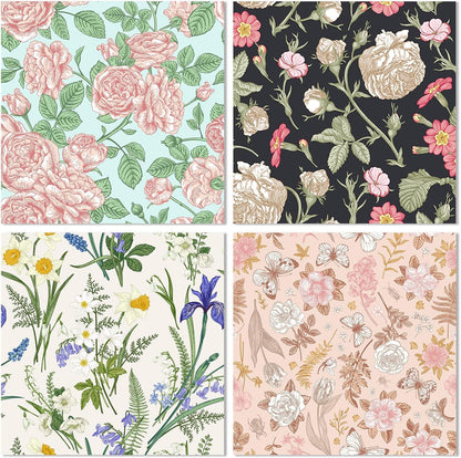48 Sheets 24 Designs Scrapbook Paper Pad, 6"×6" Single-Sided Decopodge Craft Cardstock Paper,Scrapbooking DIY Decorative Background Cardmaking Supplies.Cat's Life&Flowers - Crafty Corner