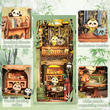 CUTEBEE Book Nook Kit - DIY Miniature House Dollhouse Kit for Adult and Teens, Booknook Bookshelf Decor Alley Model Build with LED Light, Gifts for Family and Friends