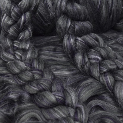 Merino Silk Luxe Tonal Designer Blend. Superfine Merino, Mulberry Silk, Tussah Silk. Top Roving for Spinning or Felting. Twilight 4oz