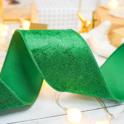 Green Velvet Ribbon 2.5 Inch x 10 Yards for Christmas Tree Topper Home Decoration Wreath Gift Wrapping DIY Craft - Crafty Corner