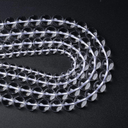90pcs 4mm AAAAA Natural Clear White Crystal Quartz Beads Round Loose Spacer Beads for Jewelry Making DIY Bracelets Crystal Energy Healing Power Stone 15 Inch(Clear White Crystal Quartz, 4mm)
