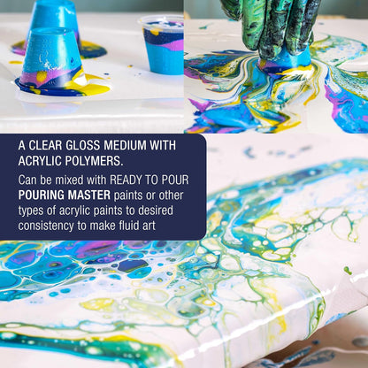 U.S. Art Supply Professional Gloss Pouring Medium 16oz (Pint) - Improves Paint Flow & Cell Effects Creator, Viscosity Adjuster for Art Acrylic Painting