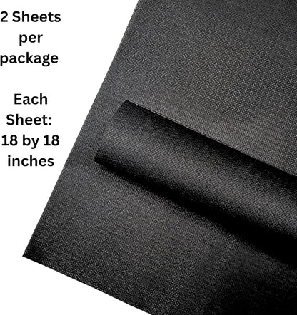 2 Sheets of Black 14 Count Aida Cloth – 18 x 18 Inch Pre-Cut Fabric Squares – Cross Stitch Fabric – 100% Cotton – Ideal for Needlework & Embroidery – The Knotty Unicorn