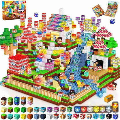 200PCS Magnetic Blocks with Light up Blocks - Magnetic Building Blocks for Kids Ages 4 5 6 7 8 +, Magnetic Light up Building Blocks, Stacking Magents Cubes Toys, Birthday Gift for Boys & Girls Ages 3+