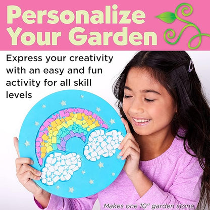 Creativity for Kids Rainbow Garden Stone - Mosaic Stepping Stone Kit, Craft Kits for Kids (Ages 8+)