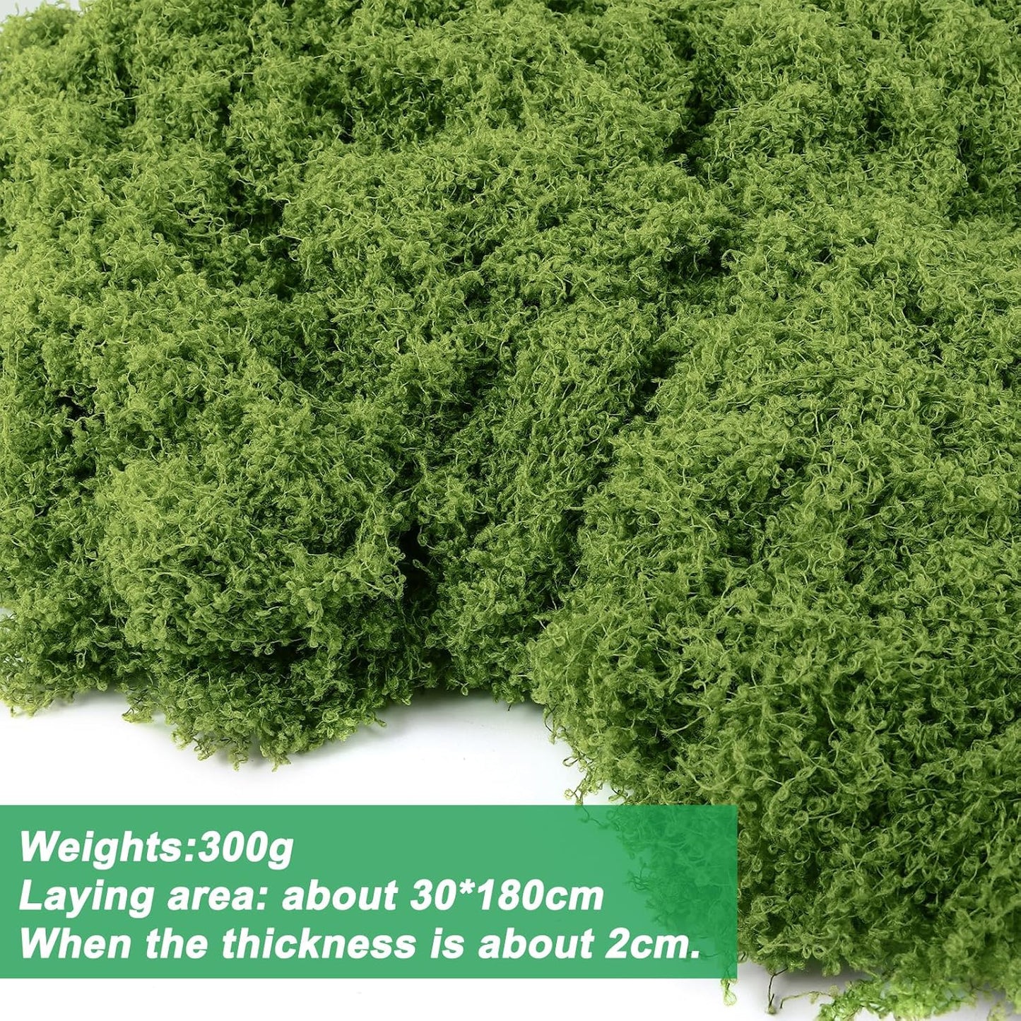 Fake Green Moss for Potted Plants, 10.6OZ Moss Decor Artificial Faux Moss for Crafts Preserved Moss for DIY Decorative Moss Table Centerpieces Decor Fairy Garden Floral Wedding (300g) (Dark Green) - Crafty Corner