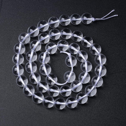 AAAAA Natural Clear White Crystal Quartz Beads Round Loose Spacer Beads for Jewelry Making DIY Bracelets Crystal Energy Healing Power Stone 32pcs 12mm 15 Inch