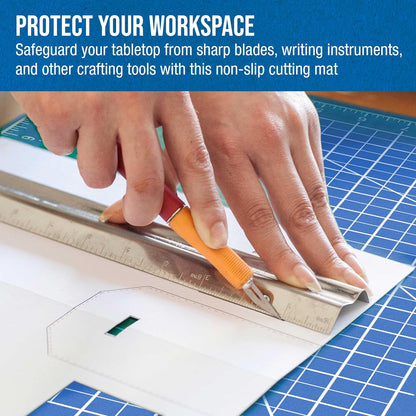 U.S. Art Supply 36" x 48" Self-Healing Cutting Mat 5-Ply - Double-Sided Pink/Blue Craft Mat, Non-Slip Cutting Mats for Crafts, Sewing, Quilting, Scrapbooking