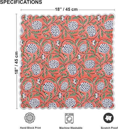 Ridhi Cloth Napkins 100% Pure Cotton Farmhouse Wedding Dinner Napkins for Halloween, Thanksgiving, Holiday Daily Wedding uses Napkins (6-9"x9" Cocktail Napkin, Dark Salmon Pink)